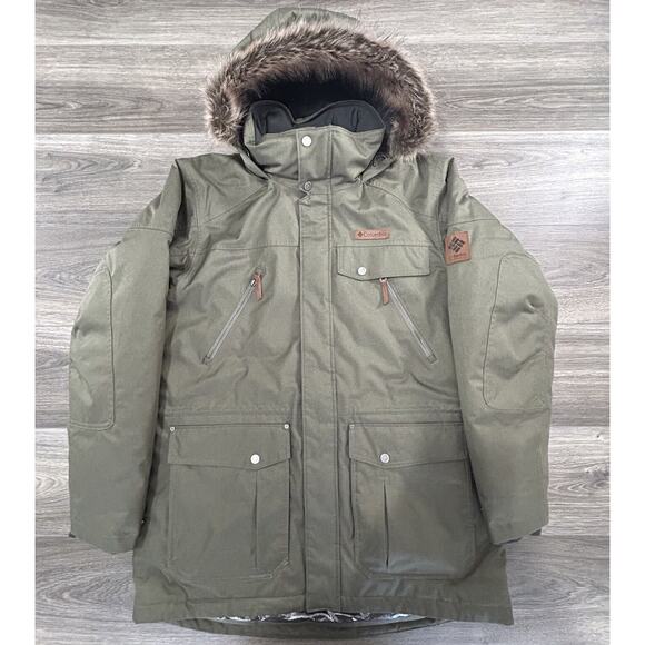 Columbia Men's Barlow Pass TurboDown™ II Jacket Adult Large Stone Green NWOT